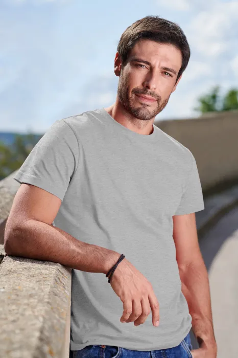 Férfi egyszerű póló, világosszürke márvány