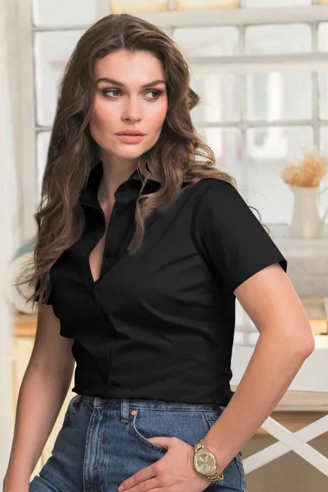 Női blúz Slim fit, fekete