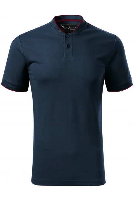 Férfi póló, bombergallérral, sötétkék