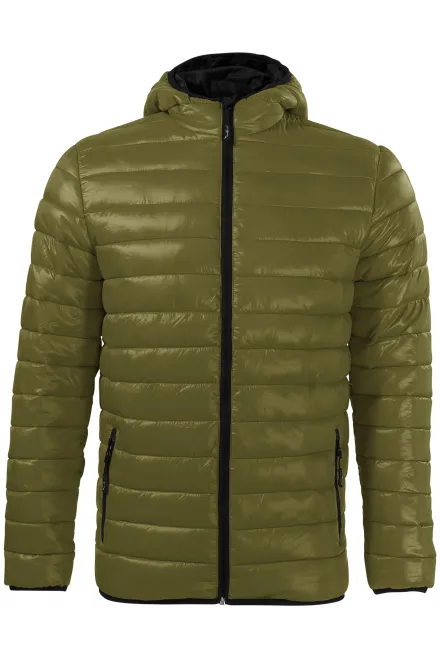 Férfi steppelt kabát, avokádó