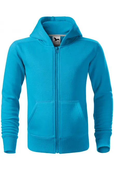 Gyerek pulóver kapucnival, türkiz