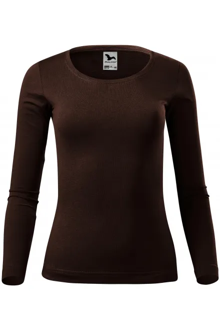 Hosszú ujjú női póló, kávé