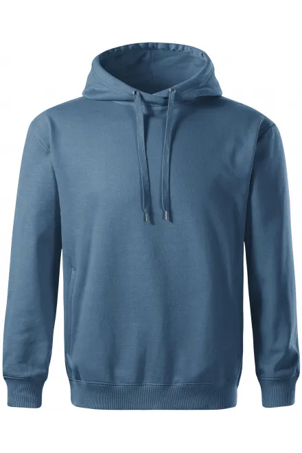 Kényelmes férfi kapucnis pulóver - denim, XL