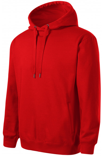 Kényelmes férfi kapucnis pulóver, piros