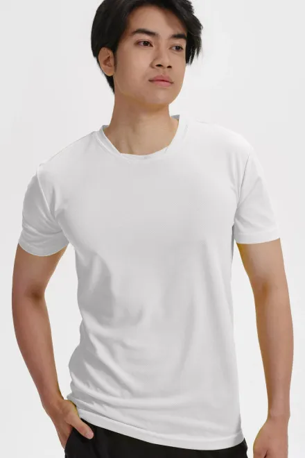 Aszimmetrikus nyakkivágású póló, fehér