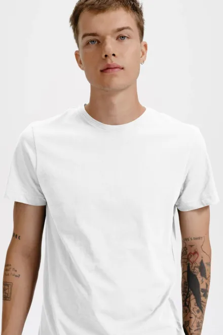 Bio pamut férfi póló, fehér