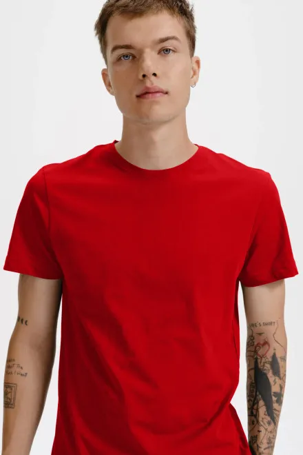 Bio pamut férfi póló, piros