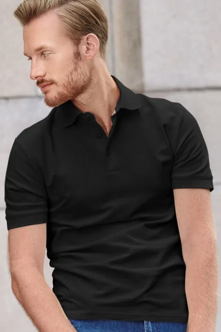 Férfi biopamut pólóing, fekete