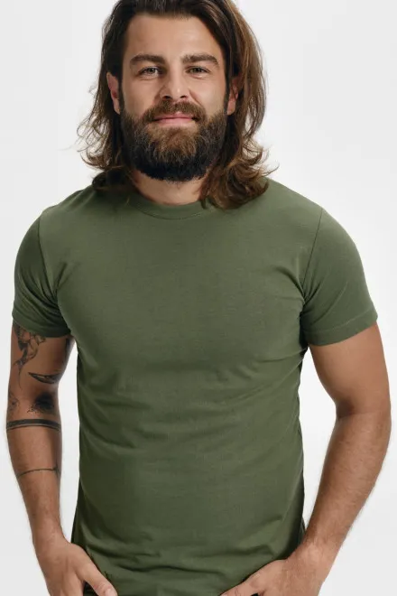 Férfi divatos póló, khaki