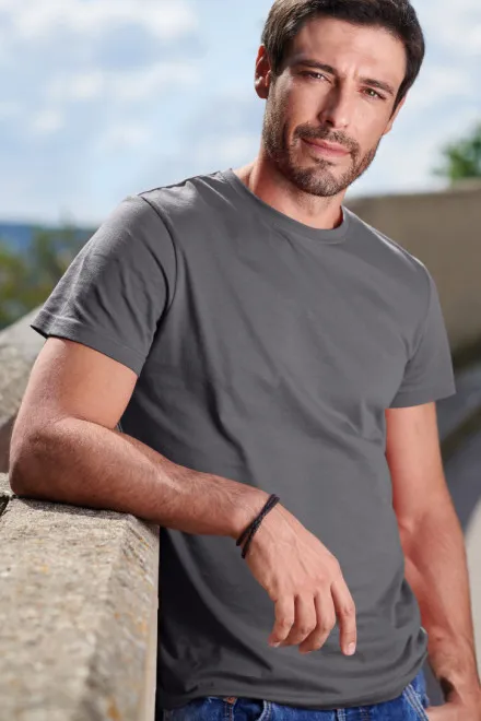 Férfi egyszerű póló, acélszürke