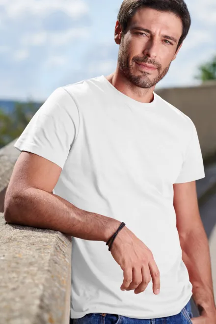 Férfi egyszerű póló, fehér