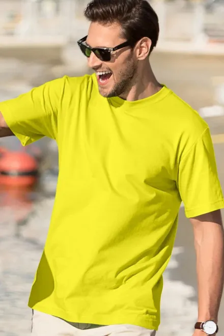 Férfi klasszikus póló, citromsárga