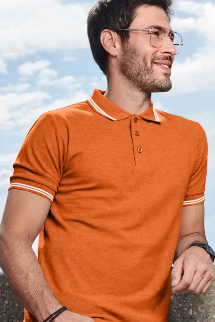 Férfi kontrasztos póló, narancssárga