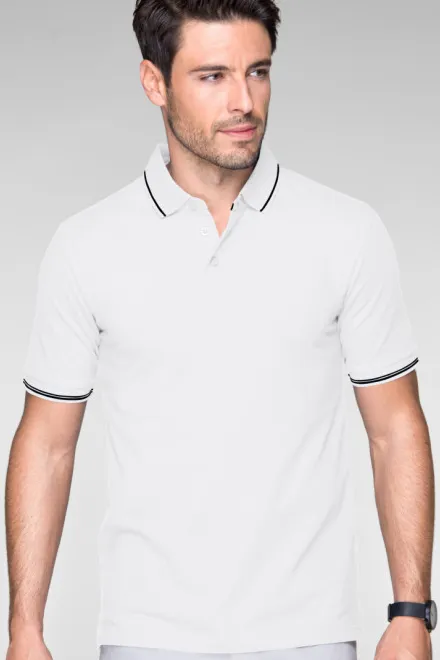 Férfi kontrasztos pólóing, fehér