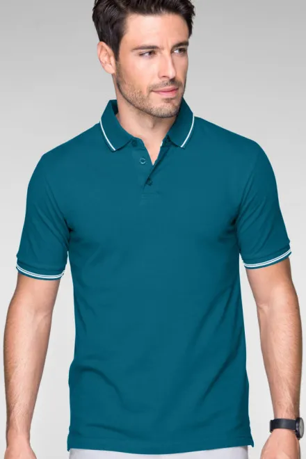Férfi kontrasztos pólóing, petrol blue