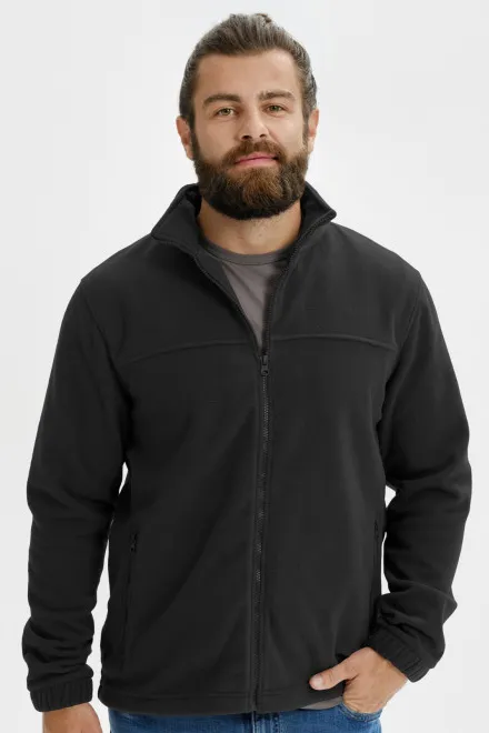 Férfi polár dzseki, ébenszürke