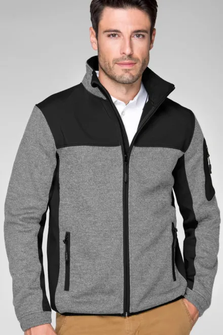 Férfi szabadidő kabát, világos kötött szürke