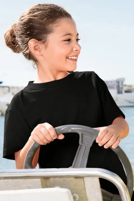 Gyerek klasszikus póló, fekete