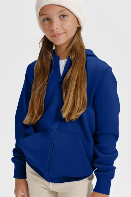 Gyerek pulóver kapucnival, királykék