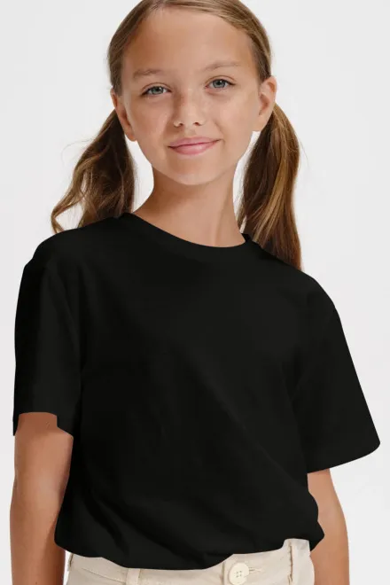 Gyermek egyszerű póló, fekete