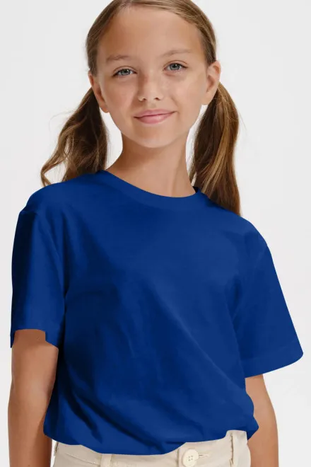 Gyermek egyszerű póló, királykék