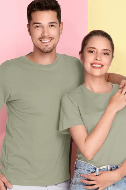 Könnyű, rövid ujjú póló, fényes khaki