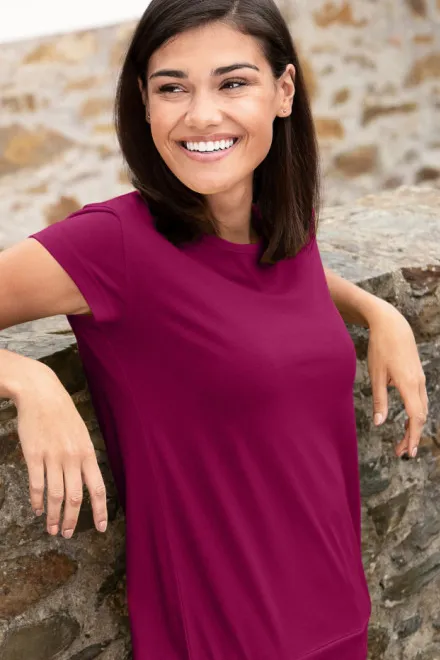 Női divatos póló, fukszia