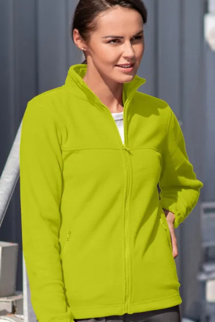 Női polár dzseki, zöldcitrom