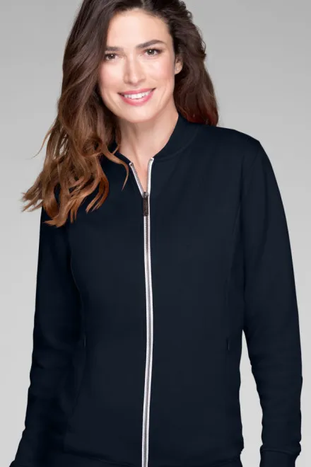 Női pulóver rejtett zsebbel, sötétkék