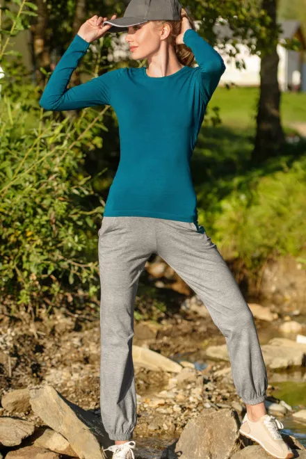 Női zsebes nadrág, sötétszürke márvány