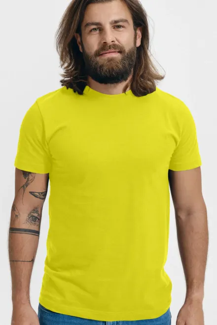 Unisex nagyobb súlyú póló, citromsárga