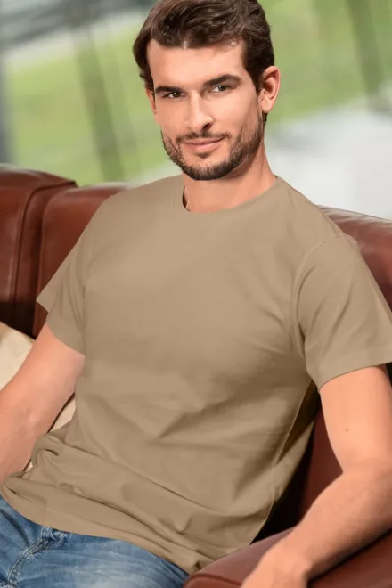 Unisex nagyobb súlyú póló, homokos