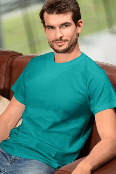 Unisex nagyobb súlyú póló, smaragdzöld