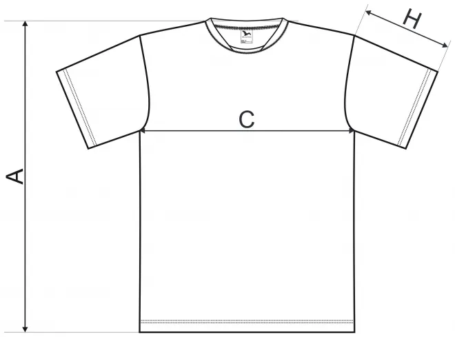 Aszimmetrikus nyakkivágású póló - mérettáblázat