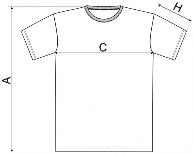 Exkluzív férfi póló - mérettáblázat