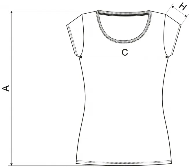 Exkluzív női póló - mérettáblázat