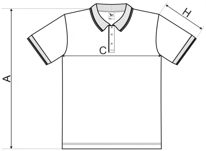 Férfi bő póló - mérettáblázat