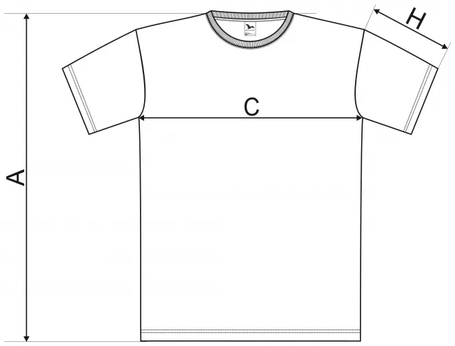 Férfi divatos póló - mérettáblázat