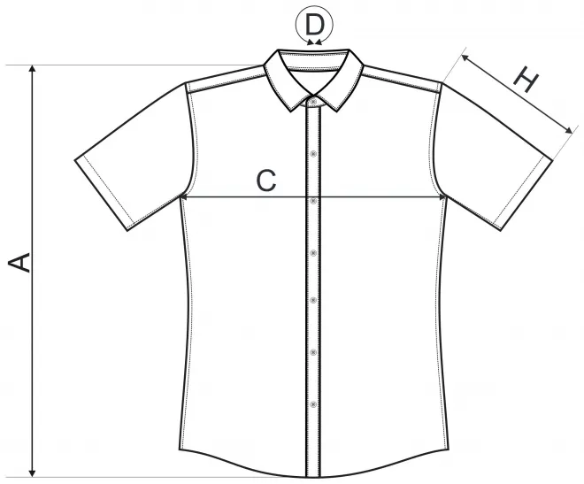 Férfi ing - Slim fit - mérettáblázat