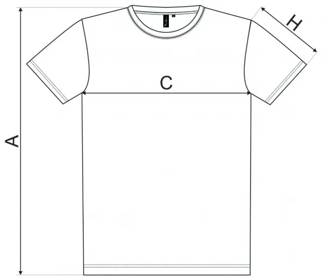 Férfi póló merinó gyapjúból - mérettáblázat