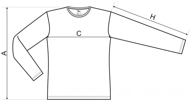 Gyermek hosszú ujjú póló - mérettáblázat