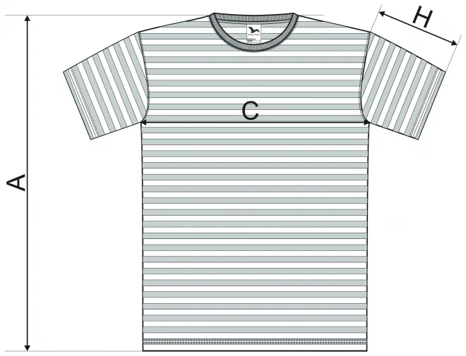 Navy stílusú póló - mérettáblázat