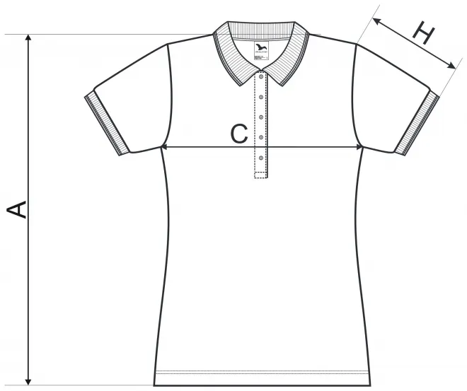 Női elegáns póló - mérettáblázat