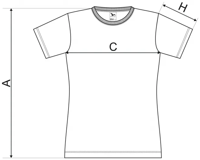 Női klasszikus póló - mérettáblázat