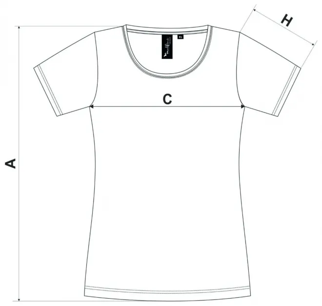 Női póló merinó gyapjúból - mérettáblázat