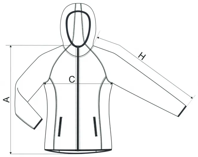 Női sport pulóver - mérettáblázat