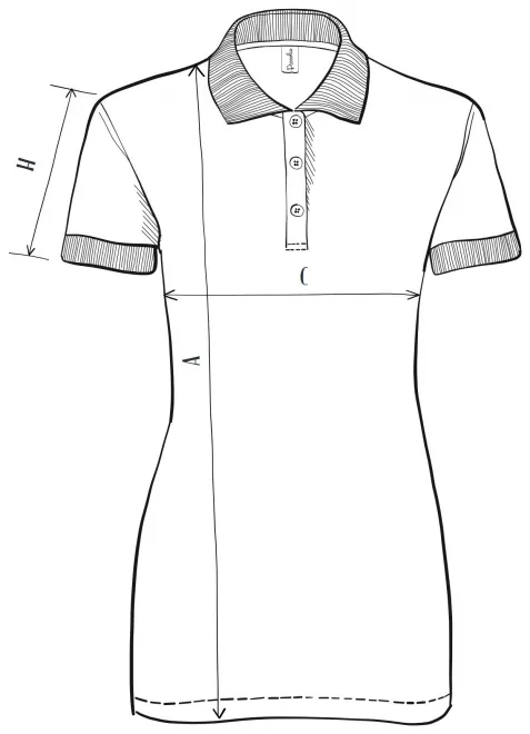 Női szoros póló - mérettáblázat