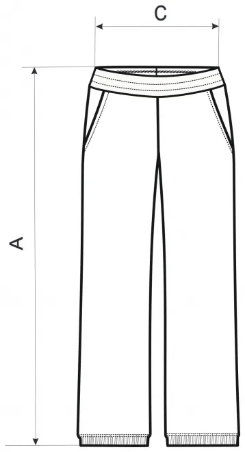 Női zsebes nadrág - mérettáblázat