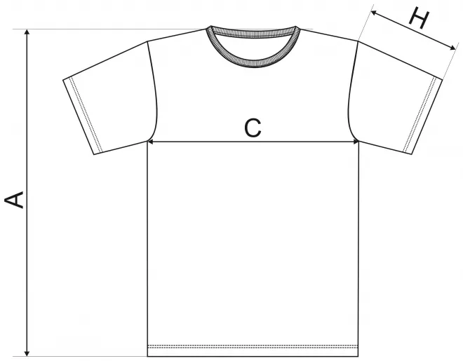 Tartós férfi póló nehezebb - mérettáblázat