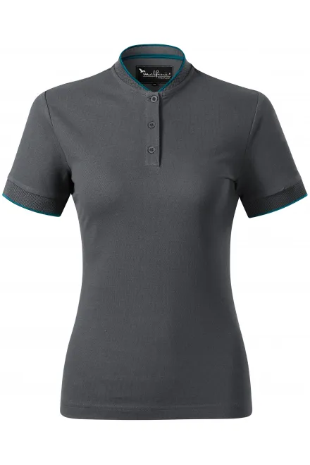 Női póló, bombergallérral, világos szürke